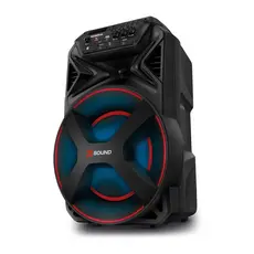 Caixa de Som Amp Mondial CM-300-N 300W RMS Bluetooth RGB Bateria Karaoke Microfone Rodinhas USB