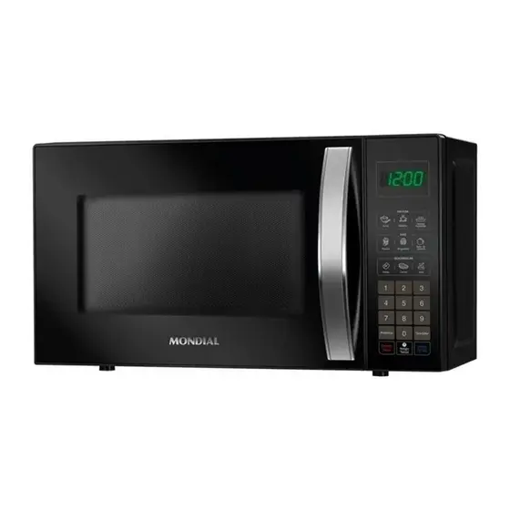 Micro-ondas Mondial 34L MO-02-34-E Espelhado 1400W Display Digital Menu Kids Descongelar Tira Odor
