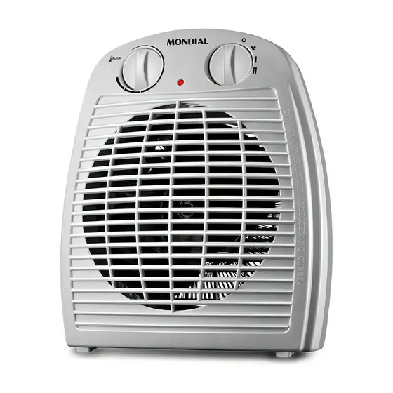 Aquecedor de Ar Mondial A-08 Branco 220V 2000W 3 em 1 2 Niveis Termostato Portatil Silencioso Ventilador Inverno