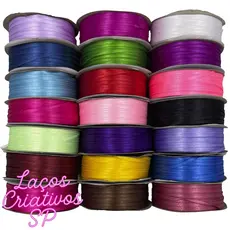 Fita de Cetim Nº 0 (3mm) – Rolo com 100m – Artesanato, Laços, Costura e Decoração