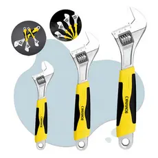 Chave Inglesa Ajustável Emborrachada 6,8,10 Polegadas Amarelo