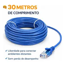 Cabo De Rede Cat5e 30 Metros Internet Rj45 Alta Velocidade