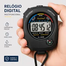 Cronômetro Digital Progressivo De Mão Alarme Relógio Com Corda Temporizador Esporte Estudo Esportivo