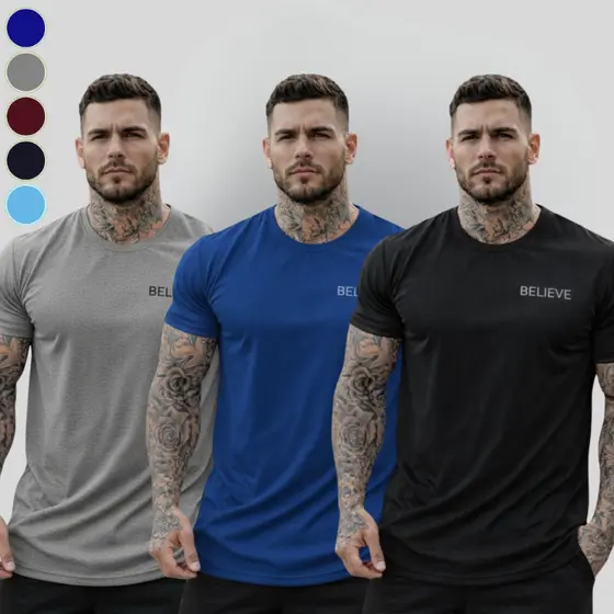 Kit 3 Camisas Dry Fit Plus Size Furadinho Masculinas Esportiva Corrida Treino Academia.