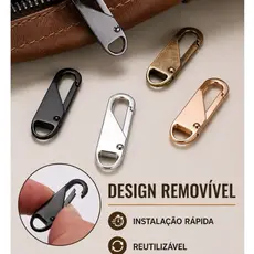 Kit Puxador de Zíper Universal Reforçado Reposição para Mochila, Bolsa, Jaqueta e Roupas Kit com 2, 4, 6 e 10 Unidades