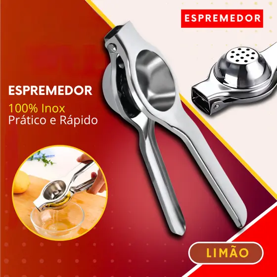 Espremedor de Limão Aço Inox com Extração Máxima de Suco