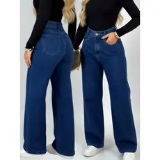 Calça Wid Leg ESCURA STONE Jeans Feminino Sem lycra