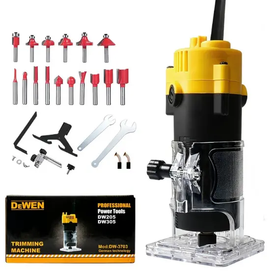 Kit Tupia Manual Laminadora 750w 6.5mm Jogo De Fresas 15pç