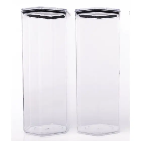 Kit 2 Potes  Hermeticos Grandes Modelo Sextavado