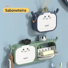 Porta Sabonete Saboneteira Suporte De Sabonete Plástico Adesivo Montado Na Parede Para Banheiro