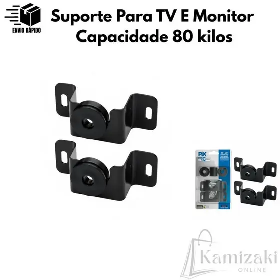 Suporte de Parede Universal para TV e Monitor para Instalação Segura para Donos de Casa para Painel e Alvenaria 8cmx3cm