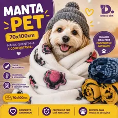 Manta Pet Quentinha Cachorro Gato Cobertor Poliéster 70x100cm