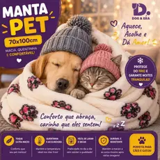 Manta  Cobertor Pet Cachorro e Gato 70x100 Quentinha Macia Inverno