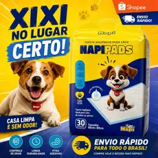 Tapetes Higiênicos 80x60 30 unidades Napi Pads para Cachorro Pets Grande Ultra Absorção