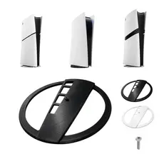 Suporte PS5 Vertical Base Circular Preto/Branco + Parafuso Compatível Slim Fat Pro Digital/Disco
