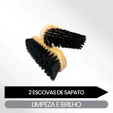 Kit 2 Escovas para Sapato Engraxar e Lustrar Couro Camurça Verniz Limpeza