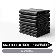 Saco de Lixo 50 Unidades 85x100cm Resistente Para Cozinha 100L