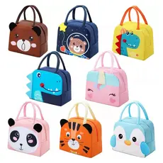 Lancheira Infantil Térmica Escolar Diversos Personagens ANIMAIS Bolsa Porta Lanche para Meninos e Meninas DIVERTIDA.
