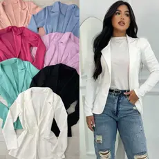 Blazer Feminino Alfaiataria Casaquinho Neoprene