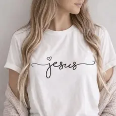 Camiseta Feminina Jesus Estampa Cristã Minimalista Camisa Gospel Moda Feminina Casual