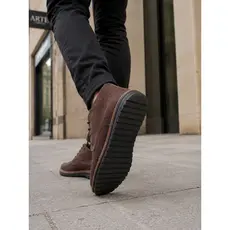 Sapatenis Masculino Camurça Casual Cano Médio Sola Tratorada Confortável Antiderrapante