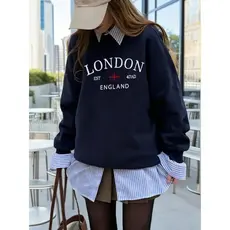 Moletom Feminino Gola Careca Flanelado Los London blusa de frio casaco