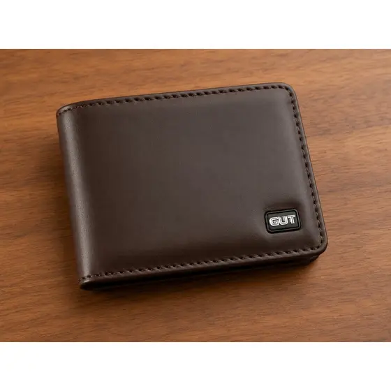 Carteira Masculina em Couro Sintético Elegante Preto e Marrom