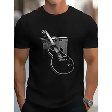 Camiseta Masculina Guitarra Amplificador  Básica  100% Algodão Confecção Própria