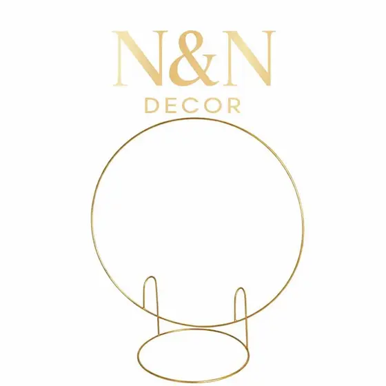 Arco Redondo de Mesa 50cm com Estrutura Resistente em Aço Dourado