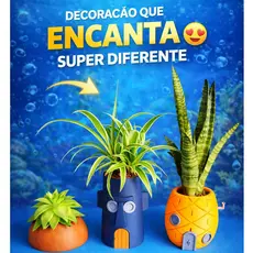 KIT 3 Vaso Decorativo Estilo Bob Esponja Fenda do Biquini