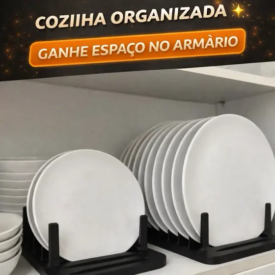 Organizador de Pratos Vertical Premium – Economia de Espaço com Design Moderno