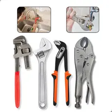 Kit Chave Inglesa + Alicate Bomba + Grifo + Alicate Pressão