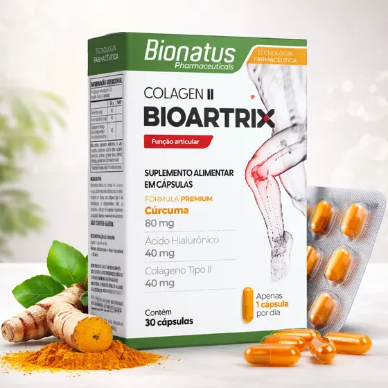 Colágeno BIOARTRIX Tipo II, Cúrcuma e Ácido Hialurônico - Bionatus