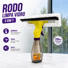 Rodo Mop Spray Limpa Vidros 3 em 1 250ml Limpador de Vidros Multiuso