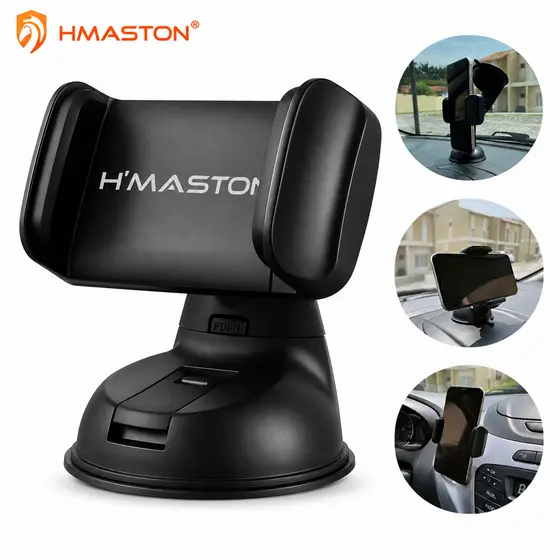 Suporte Veicular para Celular com Ventosa e Trava Automática Suporte para Carro Painel e Vidro Universal H’Maston CJ-10