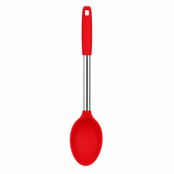 Colher de Silicone Vermelha com Cabo em Inox Belakaza para Cozinha