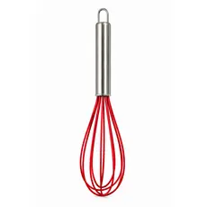 Batedor De Silicone Cabo Inox Vermelho Belakaza 25cm