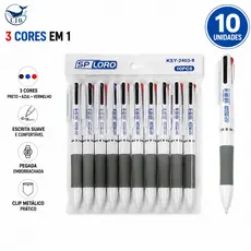 10/20/30 pcs Caneta Esferográfica 3 Cores Criativa Tipo Push Simples Material Escolar XK-2403