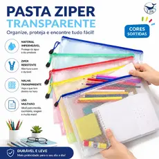 Kit 3/5/10 Pasta A4 De Plástico PVC/NYLON Multiuso Com Zíper Prova Agua XK-KHS-8133