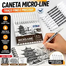 12-36 Canetas Técnicas de Precisão Micro-Line - Pontas Variadas 0.05mm a 3.0mm Brush 402