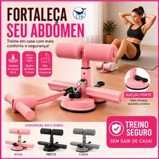 Barra Abdominal Ventosa Dupla Fortes 3 Ajustes Protege Barriga Joelhos Casa Academia Resistente JFQ