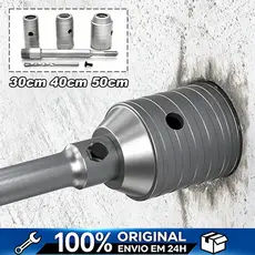 Kit 6 Serra Copo 30/40/50mm Concreto SDS Plus c/Haste – Para Martelete e Furadeira em Alvenaria