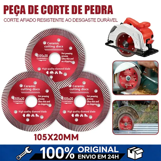 Disco de Corte Diamantado 105mm Furo 20mm Para Porcelanato Alta Resistência Corte Sem Lasca