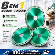 6 Em 1 Disco De Corte Com Diamante Lâmina De Serra Multifuncional 100mm Para Azulejo Cerâmico Metais e PVC