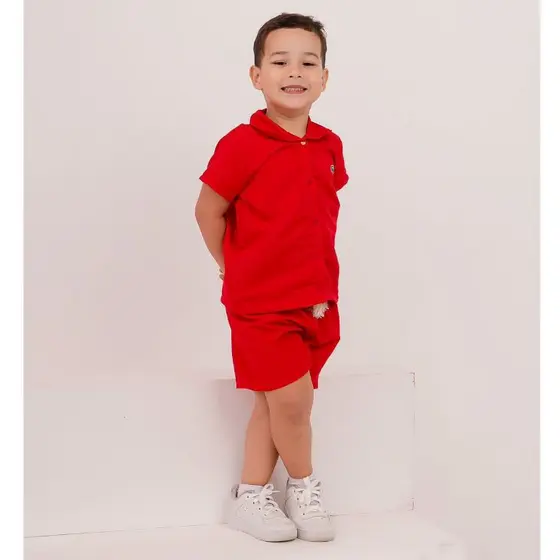 Conjunto Infantil Camisa e Short Menino Verão | 2, 3 e 4 Anos