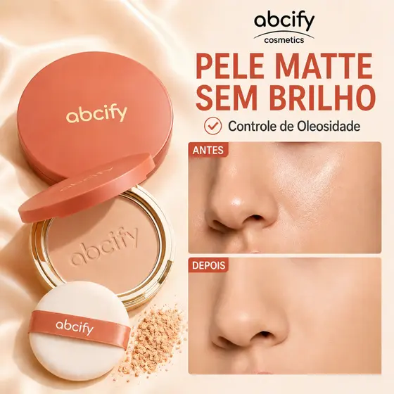Pó Compacto abcify Controle De Óleo Maquilhagem De Longa Duração	para bronzeamento