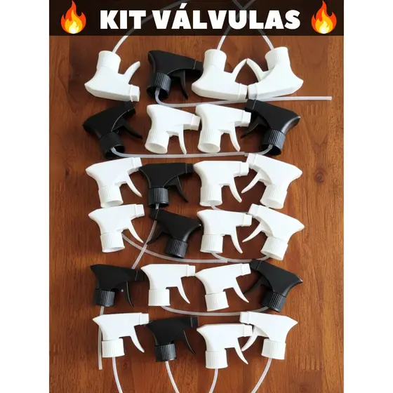 Kit Válvula Gatilho Spray Borrifador 28/410 Universal P/ Frasco Limpeza Estética Automotiva Kit 2/5/10/20 Unid