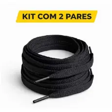Kit 2 Pares de Cadarço Branco e Preto para Tênis Kit com 2 Pares Reforçado Resistente
