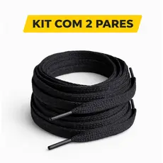 Kit 2 Pares de Cadarço Branco e Preto para Tênis Kit com 2 Pares Reforçado Resistente