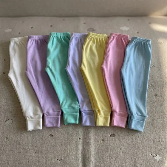 Calça Mijão Suedine 100% algodão Pé Reversível Enxoval Maternidade 1 unidade